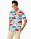 C5 Corvette Men's Multicolor Short Sleeve, Regular Fit, Button-Down Casual Summer Shirt