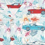 C4 Corvette Men's Multicolor Short Sleeve Front Button Hawaiian Style Shirt
