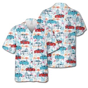 C5 Corvette Men's Multicolor Short Sleeve, Regular Fit, Button-Down Casual Summer Shirt