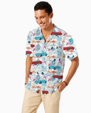 C3 Corvette Herren-Hemd im Hawaii-Stil, mehrfarbig, kurzärmlig, mit Knopfleiste vorne