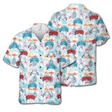 C2 Corvette Men's Multicolor Short Sleeve Front Button Hawaiian Style Shirt