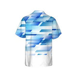 Chevrolet C10 Truck  Blue Pattern Hawaiian Shirt for Men, Geometric blues with the Chevrolet Bowtie Logo and C10 Truck on the left side.