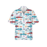C4 Corvette Men's Multicolor Short Sleeve Front Button Hawaiian Style Shirt