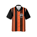 Chevrolet Camaro 69 SS Stripes Hawaiian Shirt for Men, Regular Fit, Short Sleeve, Patriotic Charcoal, Casual Button-Down Beach Shirt