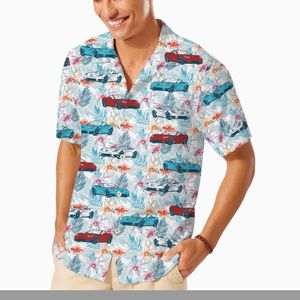 Corvette Men's Multicolor Short Sleeve Front Button Hawaiian Style Shirt