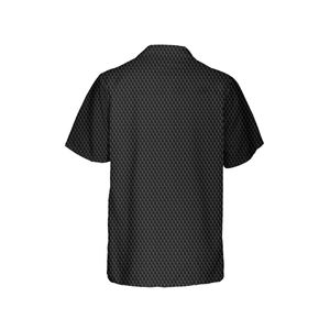 Chevrolet Camaro Hawaiian Shirt for Men, Multiple logo, Regular Fit, Short Sleeve, Patriotic Charcoal, Casual Button-Down Beach Shirt