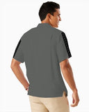 Corvette C1-C6 Logos Grey Base with Black Stripes Hawaiian Shirt for Men, Button-Down Short Sleeve, Classic Fit, Corvette Racing Design, Lightweight and Breathable Summer Shirt, Casual Car Enthusiast Apparel, Officially Licensed GM Product