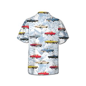 GM Classic Car  Hawaiian Shirt for Men, Multiple Classic GM Cars, Regular Fit, Short Sleeve, Casual Button-Down Beach Shirt