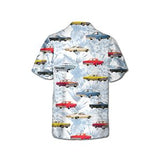 GM Classic Car  Hawaiian Shirt for Men, Multiple Classic GM Cars, Regular Fit, Short Sleeve, Casual Button-Down Beach Shirt