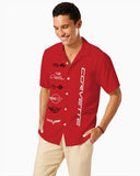 Regular Fit Hawaiian Shirt C1-C6  logos print, Red