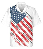 Corvette C6 US Flag Regular Fit Hawaiian Front Button Short Sleeve Shirt carbon
