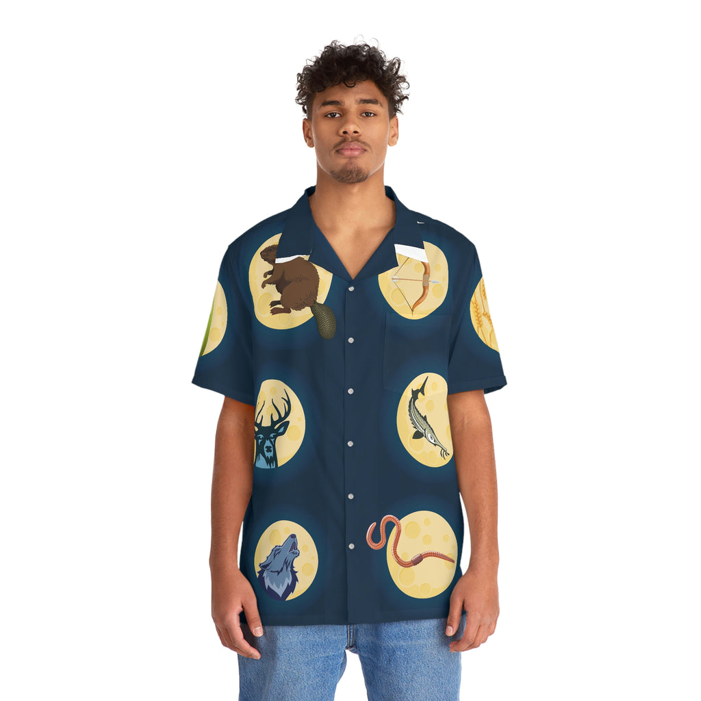 Old Farmer's Almanac Moons Men's Hawaiian Shirt