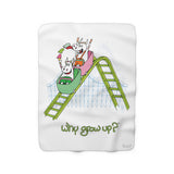 Rubes Cartoons Why Grow Roller Coaster Sherpa Fleece Blanket,  Officially Licensed and Produced in the USA