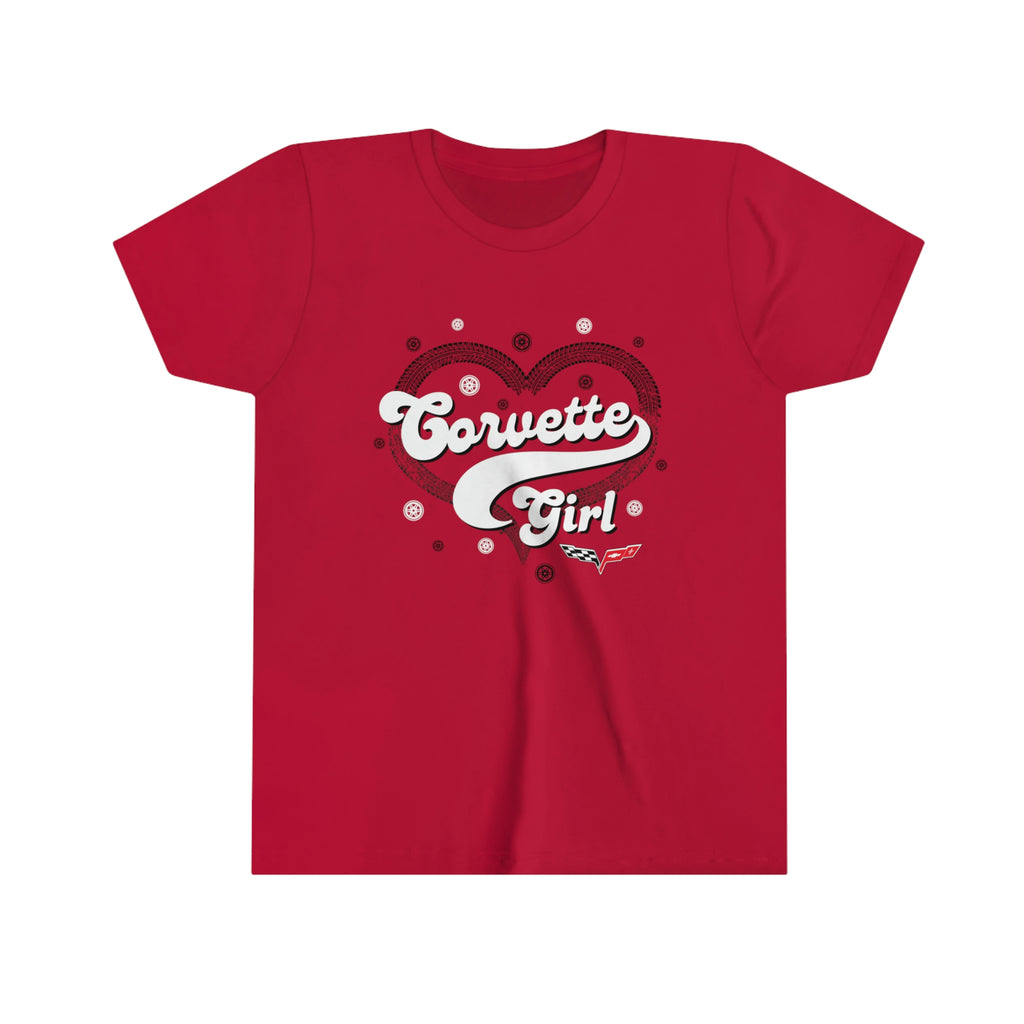 C6 Corvette Girl Youth Short Sleeve 100% Cotton Tee, Perfect for any Occasion or Activity