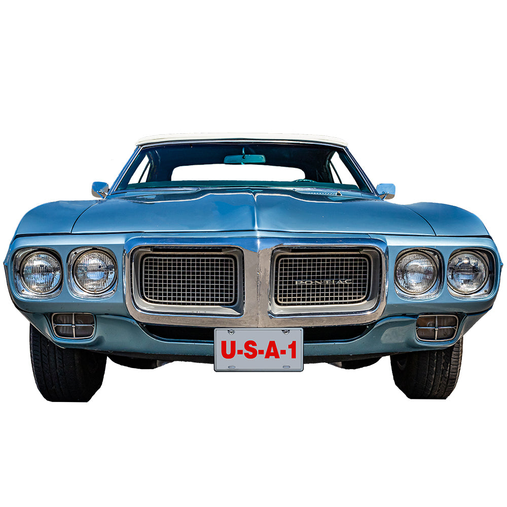 1960 GM Pontiac Firebird Blue Metal Sign Made in the USA 22 x 12 inches