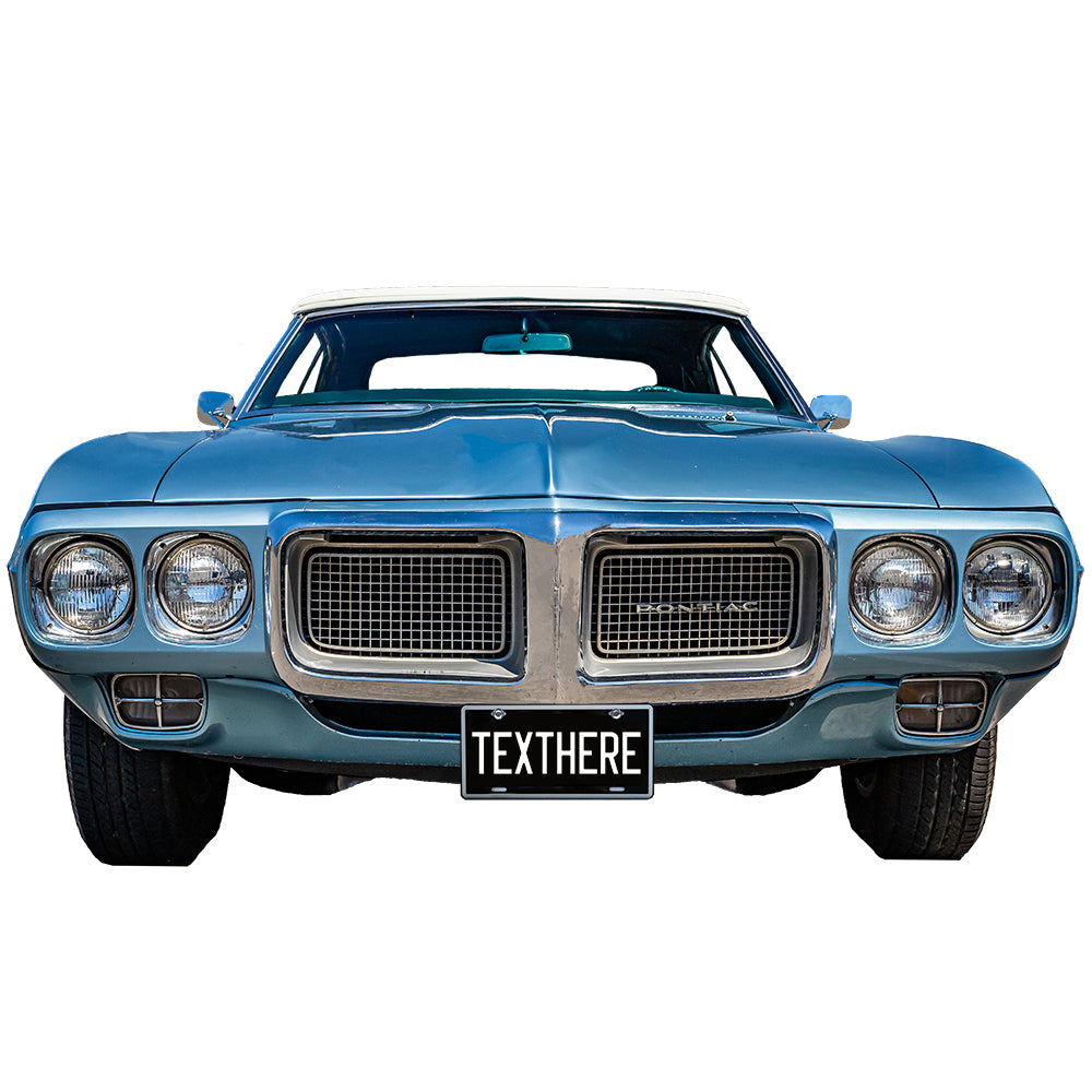 1969 GM Pontiac Firebird Blue Metal Personalized Sign Made in the USA 22 x 12 inches