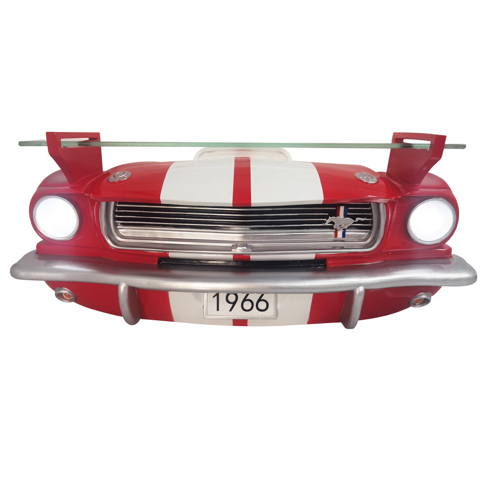 1966 Carroll Shelby GT350 - Floating Shelf w/Working Headlights, Red with White Stripes