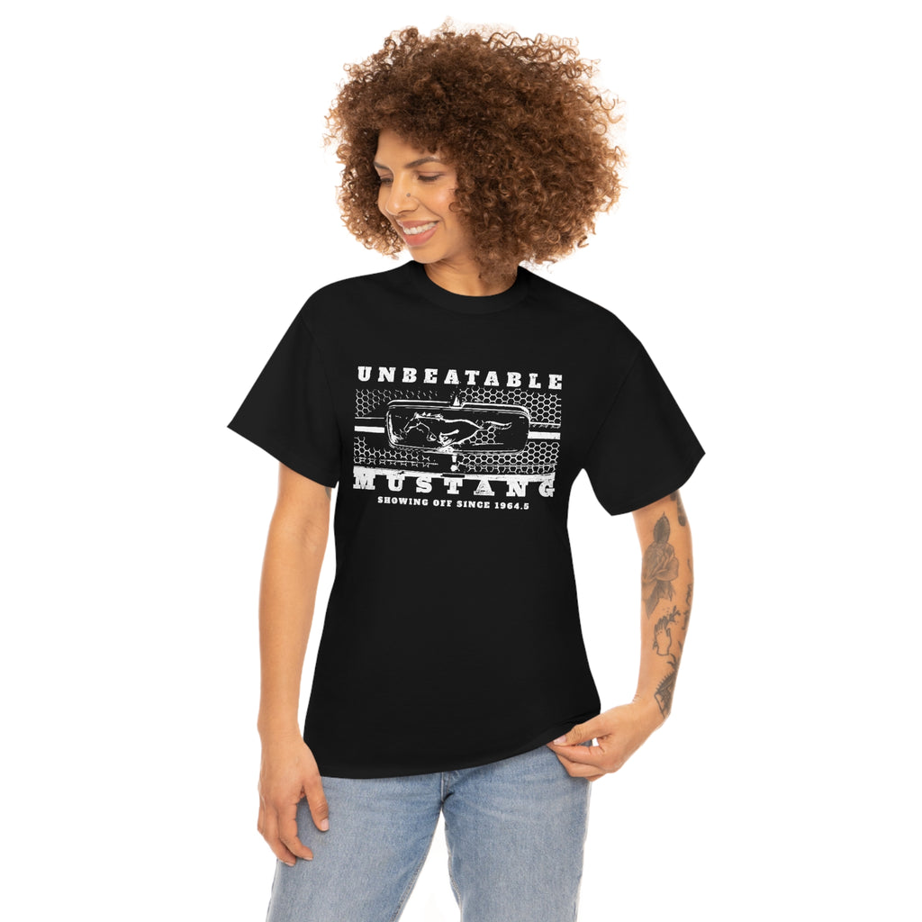 Ford Mustang Grille Unbeatable Unisex Heavy Cotton Tee