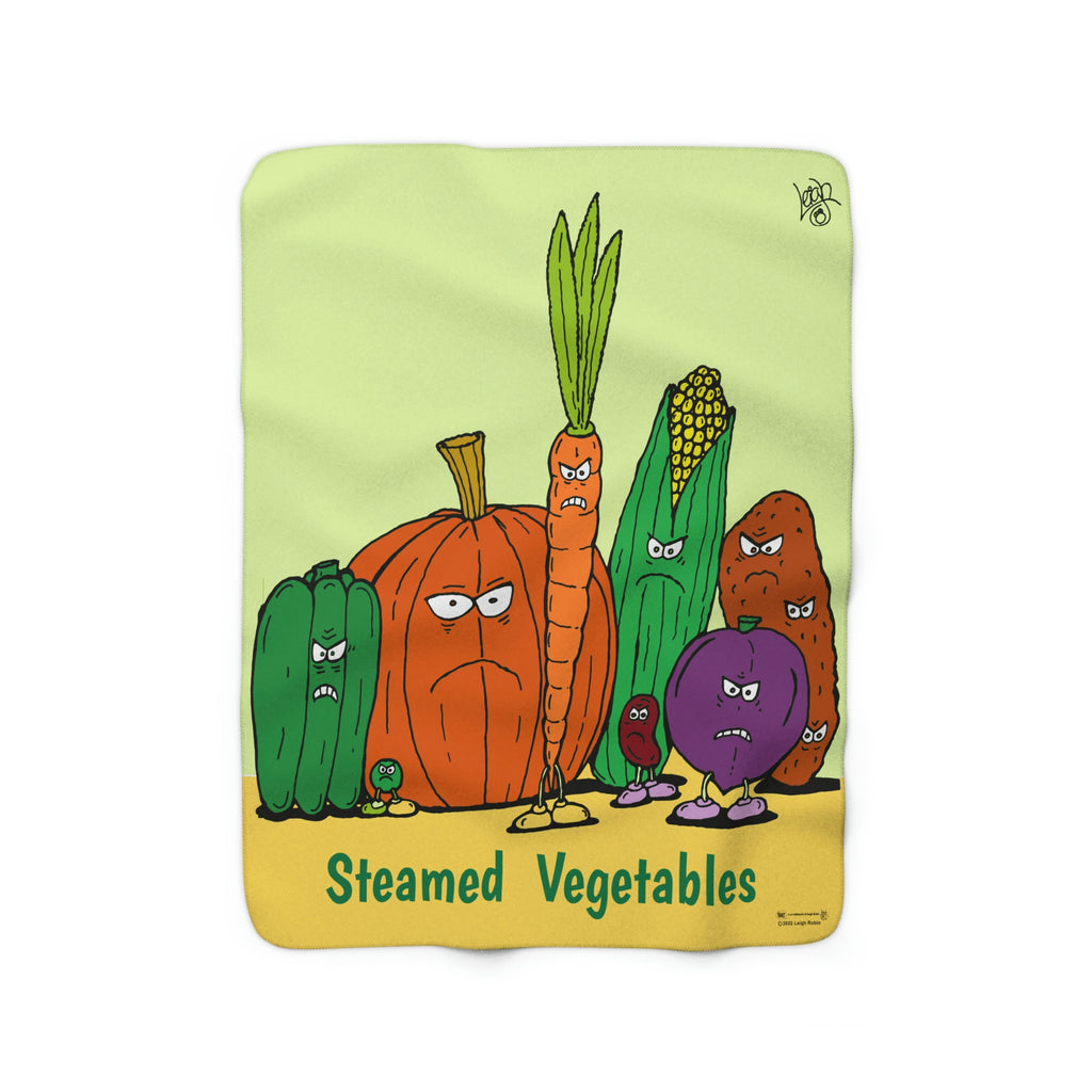 Rubes Cartoons Steamed Vegetables Sherpa Fleece Blanket,  Officially Licensed and Produced in the USA