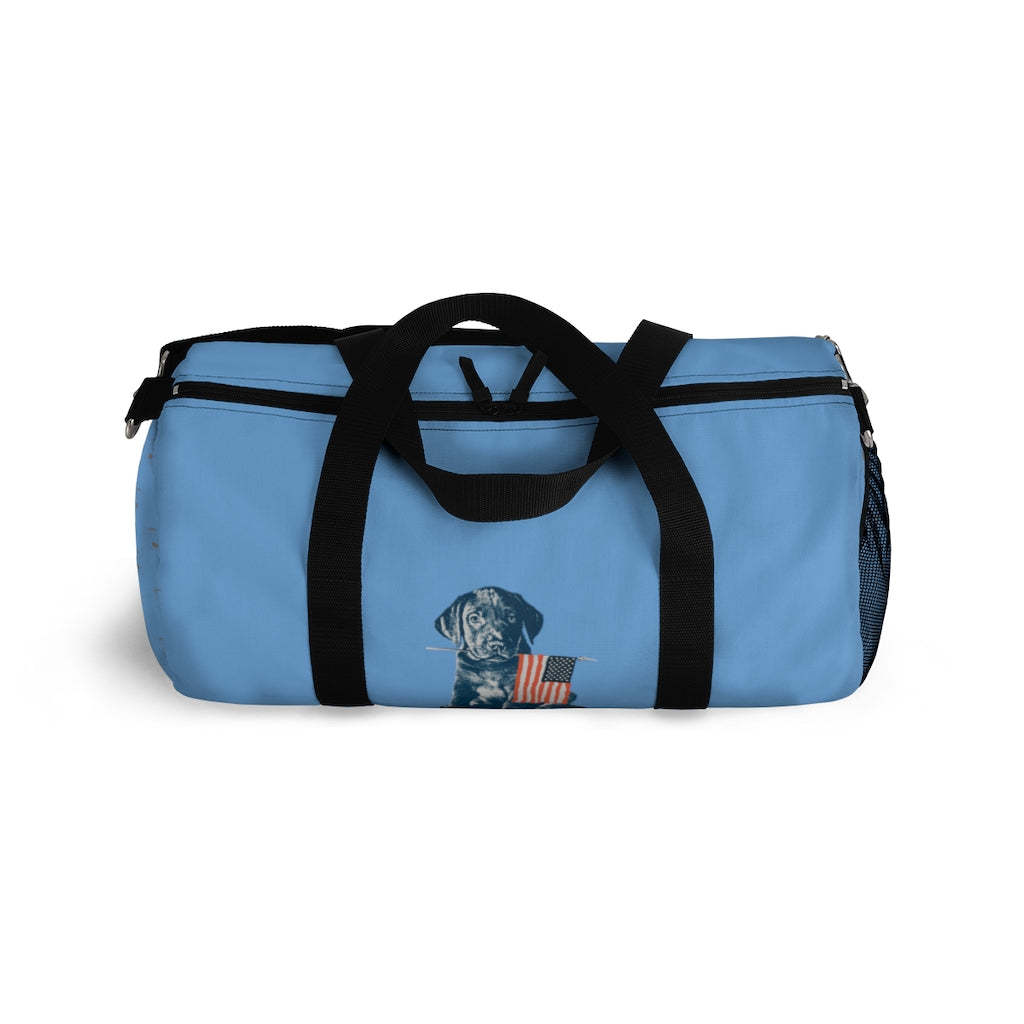 Dog is Good American Tradition Puppy & American Flag Duffel Bag, Officially Licensed and Produced in the USA