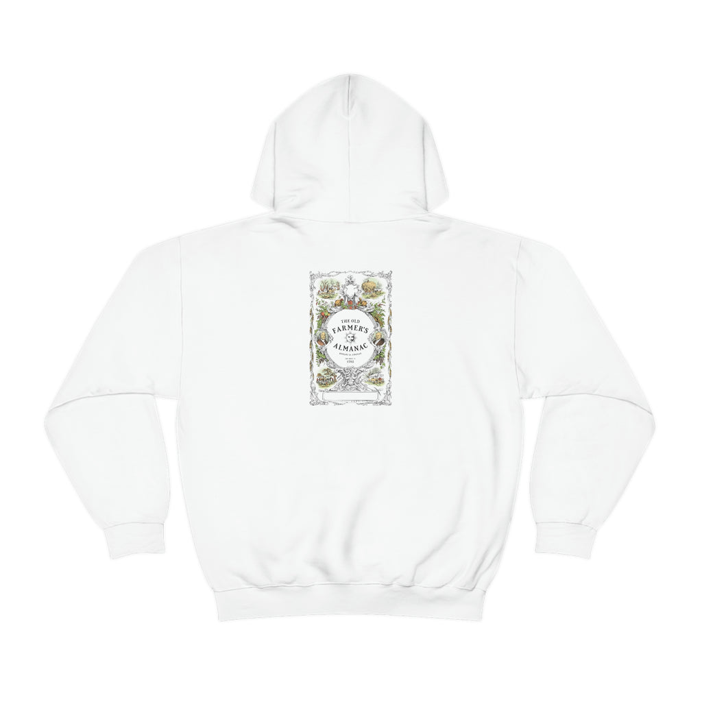 Old Farmer's Almanac Color Cover Art Heavy Blend Hooded Sweatshirt, perfect for cool crisp days