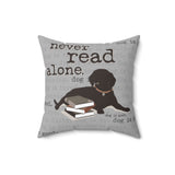 Dog is Good Never Read Alone Spun Polyester Square Pillow, Officially Licensed and Produced in he USA