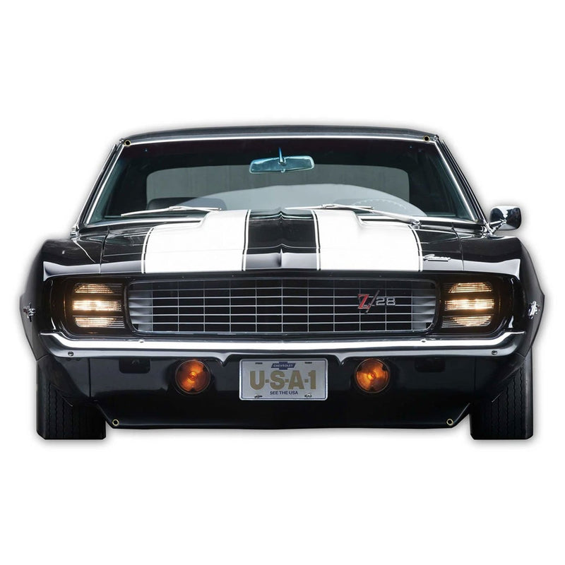 1969 Camaro Front Bumper Metallschild, 26 x 16 Zoll, hergestellt in den USA, 20 Gauge