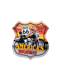 Route 66 Motorcycle 15 x 15 inch USA Made 20 Gauge Vintage Metal Sign
