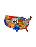 Route 66 USA Map 25 x 16 USA Made 20 Gauge Vintage Metal Sign