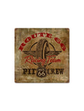 Route 66 Racing 12 x 12 inch USA Made 20 Gauge Vintage Metal Sign