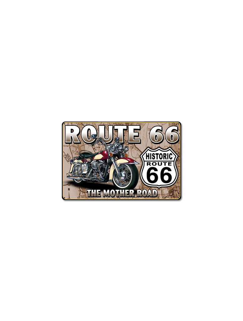 Route 66 The Mother Road 18 x 12 inch USA Made 20 Gauge Vintage Metal Sign