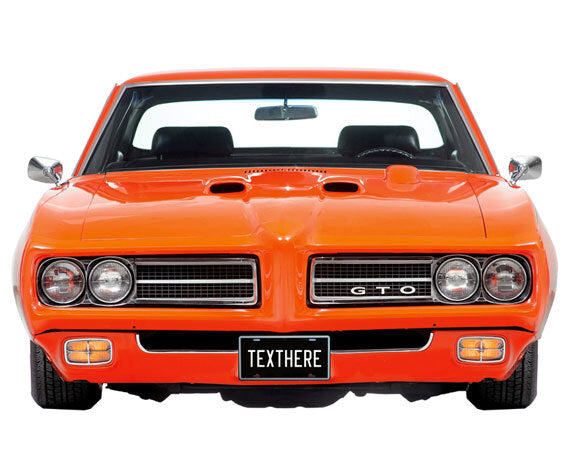 1970 Orange Pontiac GTO Judge Personalized Front Bumper 27 x 17 inches Metal Sign, Made in USA