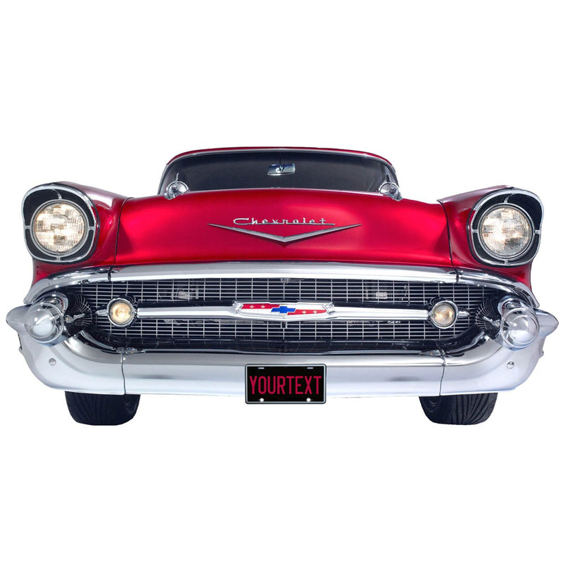 Chevrolet 1957 Chevy personalisiertes Metallschild für die Frontstoßstange, 66 x 33 cm, hergestellt in den USA