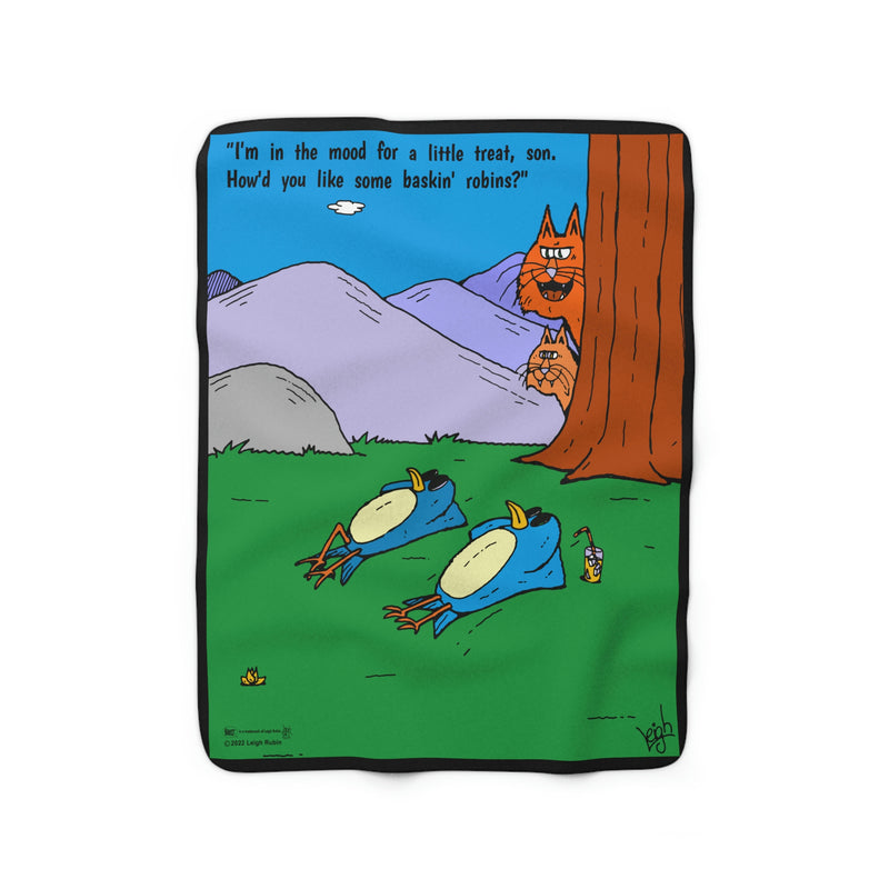 Rubes Cartoons Baskin Robins Sherpa Fleece Blanket,  Officially Licensed and Produced in the USA