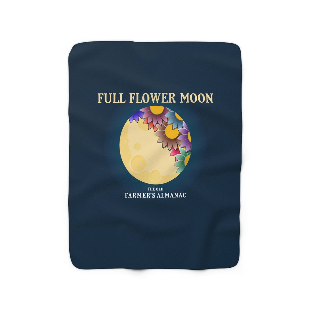 Old Farmer's Almanac Full Flower Moon Sherpa Fleece Blanket