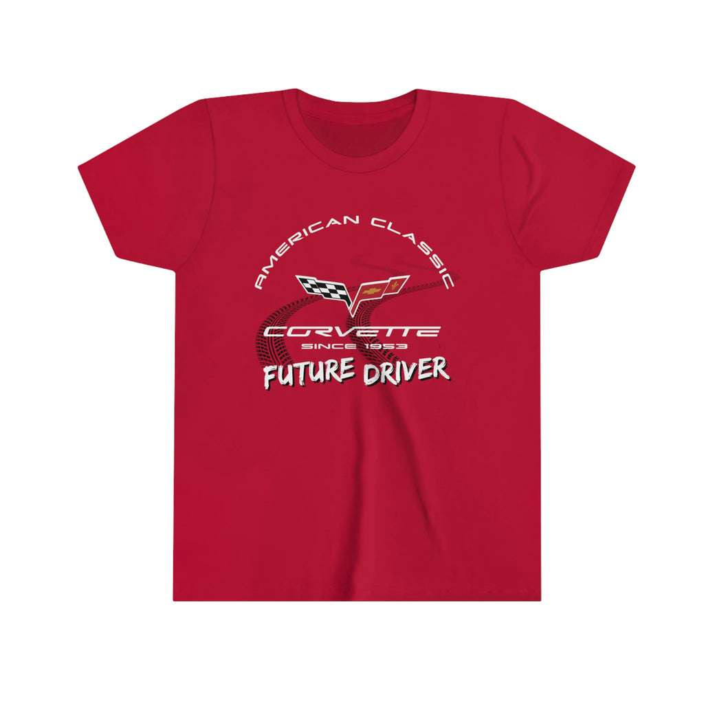 C6 Corvette Future Driver Youth Short Sleeve 100% Cotton Tee, Perfect for any Occasion or Activity