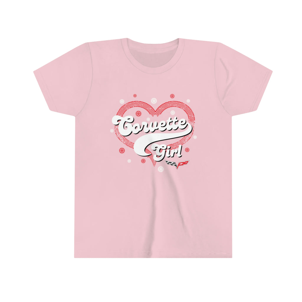 C6 Corvette Girl Youth Short Sleeve 100% Cotton Tee, Perfect for any Occasion or Activity