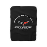 C6 Corvette 50 x 60 inch Super Soft Sherpa Fleece Blanket, Black