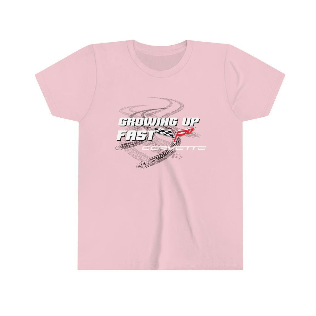 C6 Corvette Growing Up Fast Youth Short Sleeve 100% Cotton Tee, Perfect for any Occasion or Activity