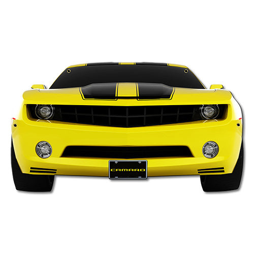 2009 Chevrolet Camaro Yellow with Black Stripes Front Bumper Metal Sign,20-Gauge Power Coated USA Steel, 2 sizes, Produced in the USA