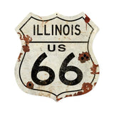 Route 66 Illinois Shield Vintage Plasma Sign 15 x 15 inches