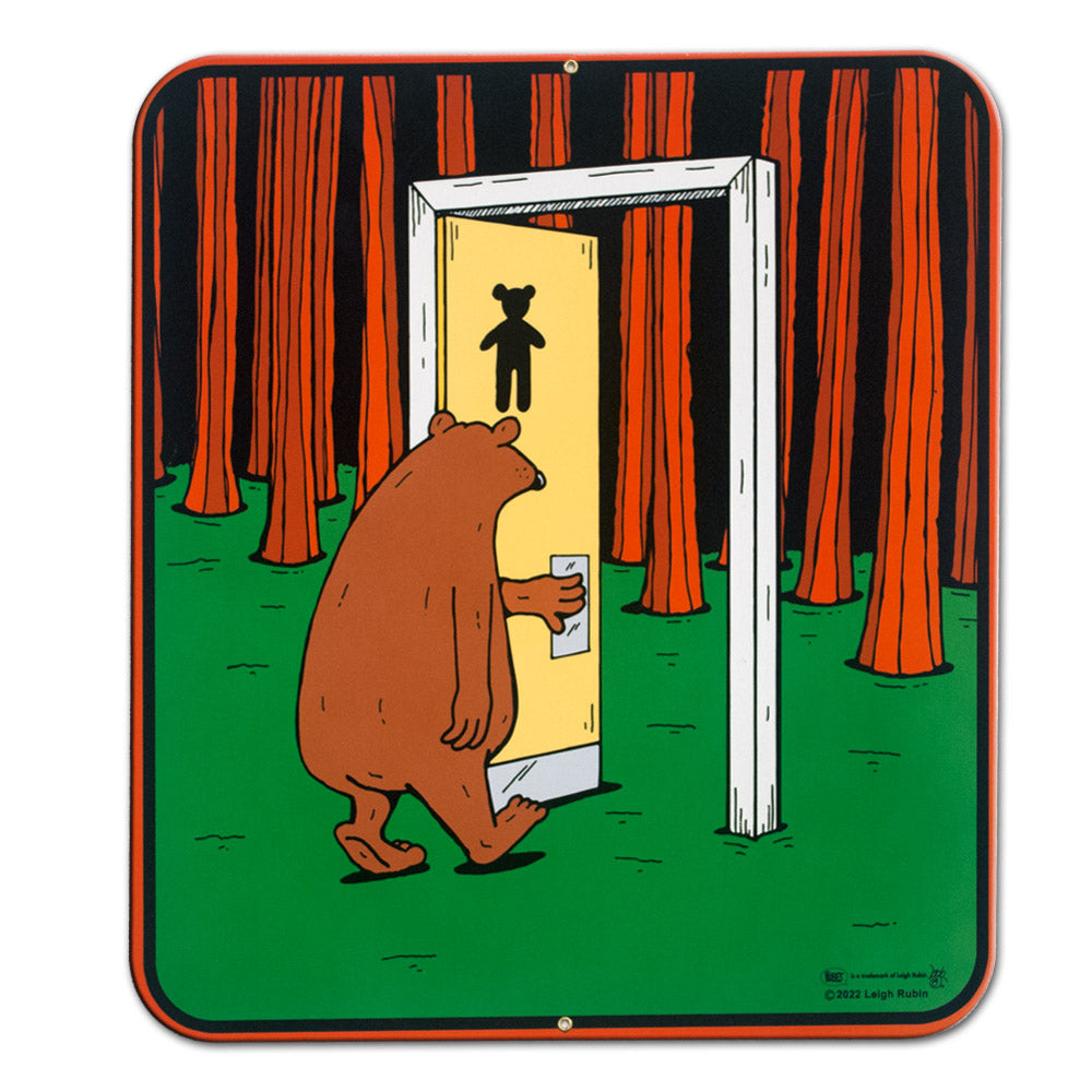 Rubes Cartoons Bear in the Woods 20 Gauge 15 x 17 inch Metal Sign