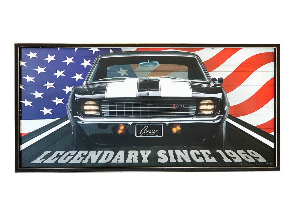 1969 Camaro SS Vintage Muscle Car Classic, Wood Framed Wall Decor, USA Made