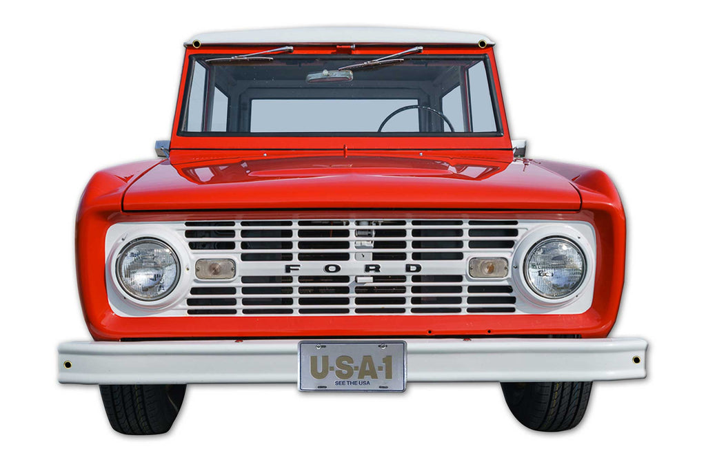 Ford Bronco Front Bumper 25 x 17 inch  Metal Sign, Made in USA