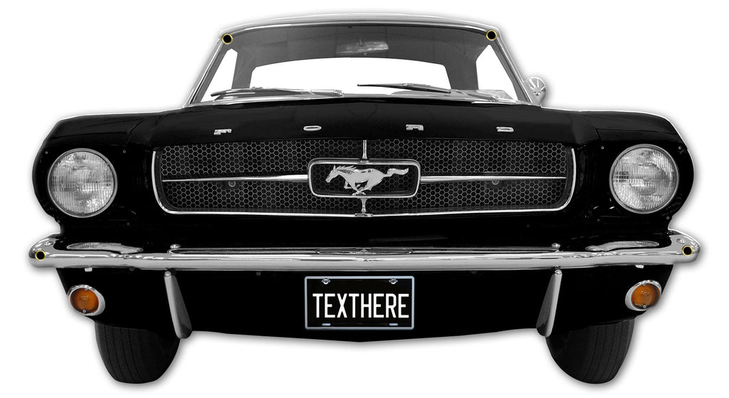 1964.5 Black Mustang, Personalized, 26 x 15 inches USA Made 20 Gauge Metal Sign