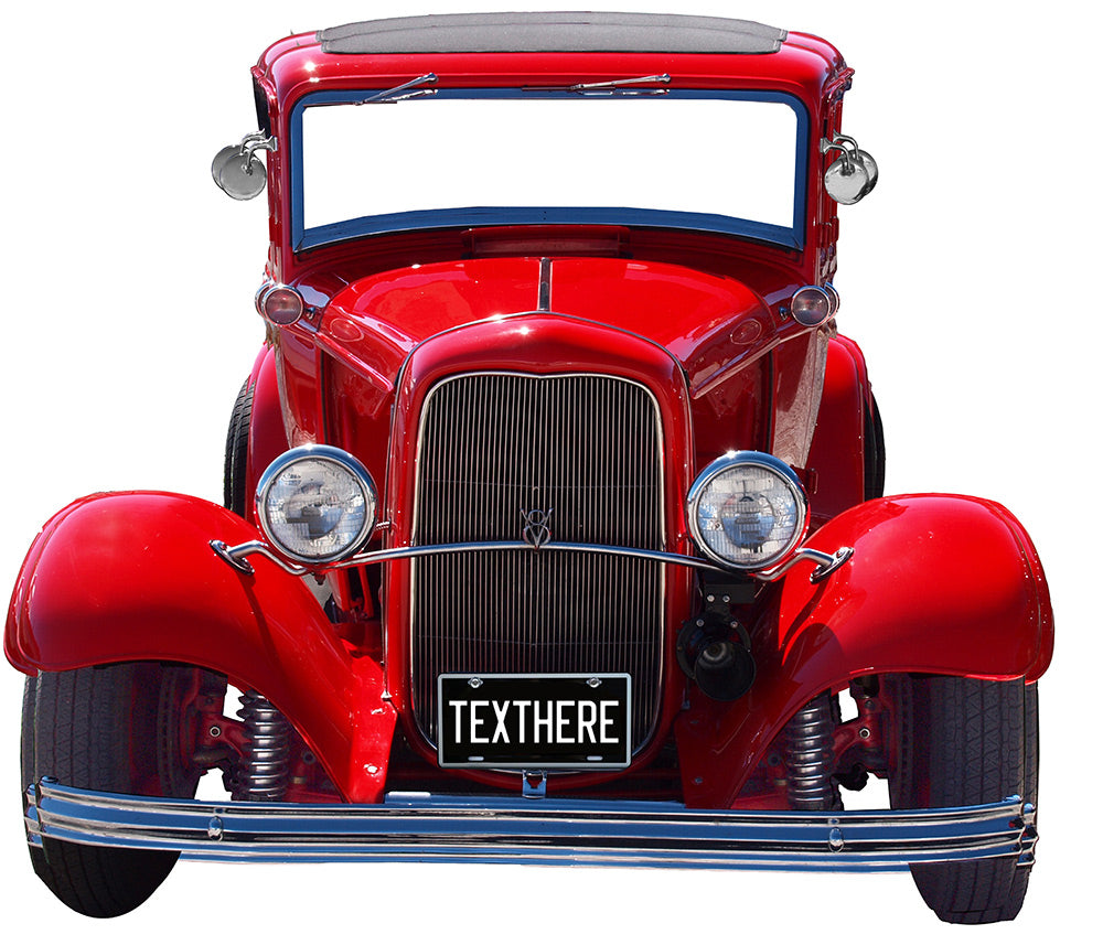 1932 Ford Coupe, Made in the USA Red Personalized Metal Sign for Man Cave or Garage, 26 x 23 inches