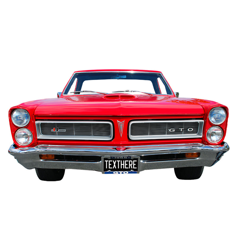 Personalisiertes Metallschild „1965 GM Pontiac GTO“, rot, hergestellt in den USA, 66 x 33 cm