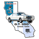 Carroll Shelby GT350 California State USA Made 19 x 22 inch Metal Sign, using 20-Gauge American Made Steel