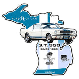 Carroll Shelby GT350 Michigan State USA Made 23 x 22 inch Metal Sign, using 20-Gauge American Made Steel