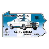 Carroll Shelby GT350 Pennsylvania State USA Made 22 x 13 inch Metal Sign, using 20-Gauge American Made Steel